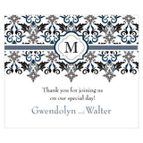 Lavish Monogram Rectangular Label Black