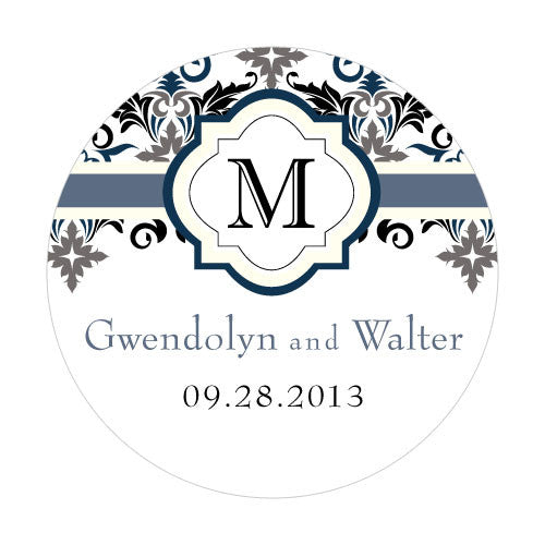 Lavish Monogram Small Sticker Black