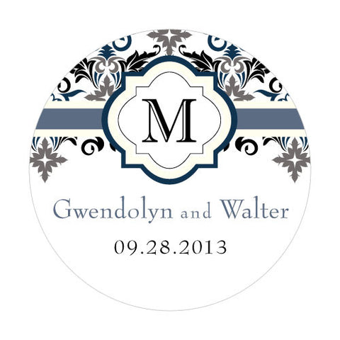 Lavish Monogram Small Sticker Black