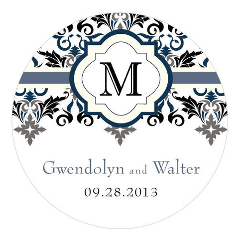 Lavish Monogram Large Sticker Black
