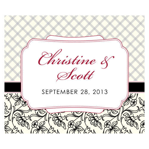 Eclectic Patterns Rectangular Label Classical Green