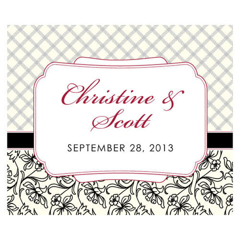 Eclectic Patterns Rectangular Label Classical Green