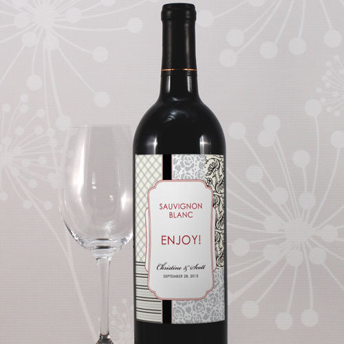 Eclectic Patterns Wine Label Classical Green