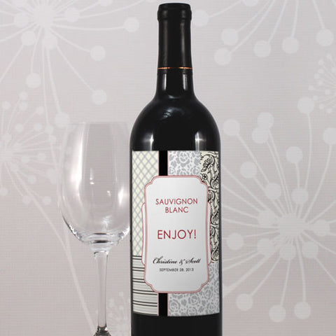 Eclectic Patterns Wine Label Classical Green
