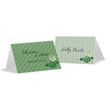 Eclectic Patterns Place Card With Fold Classical Green