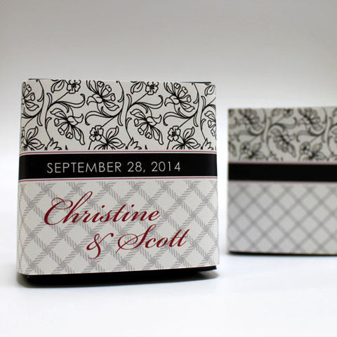 Eclectic Pattern Cube Favor Box Wrap Classical Green