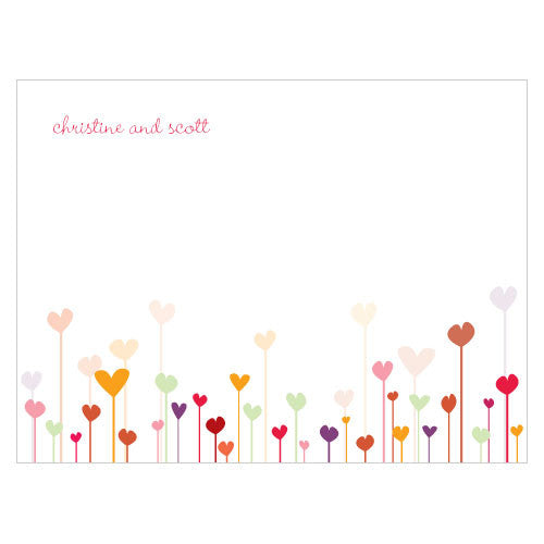Hearts Note Card Warm