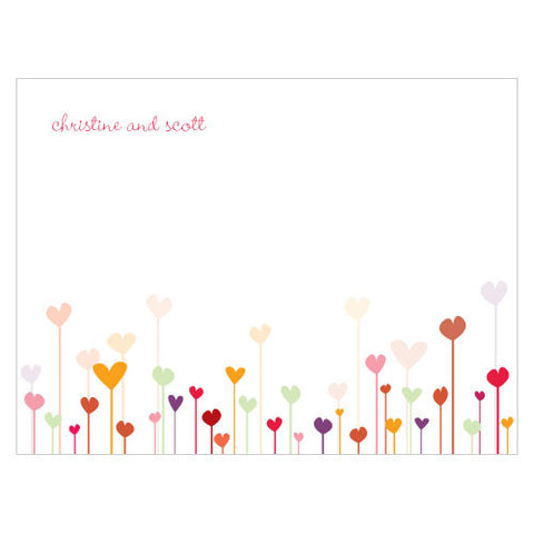 Hearts Note Card Warm