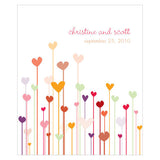 Hearts Rectangular Label Warm