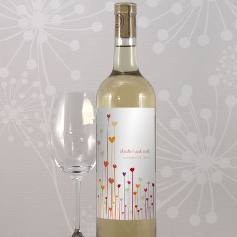 Hearts Wine Label Warm