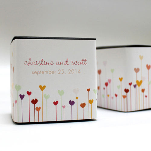 Hearts Cube Favor Box Wrap Red