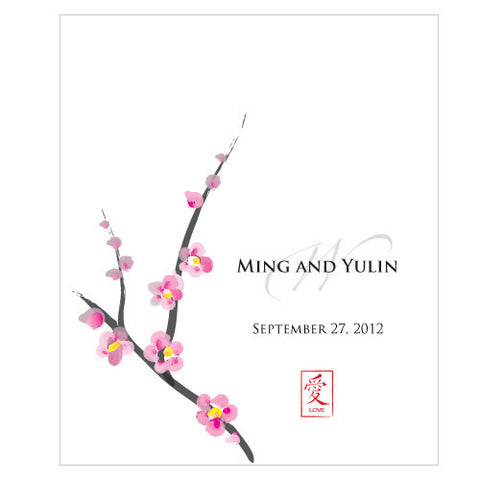 Cherry Blossom Rectangular Label