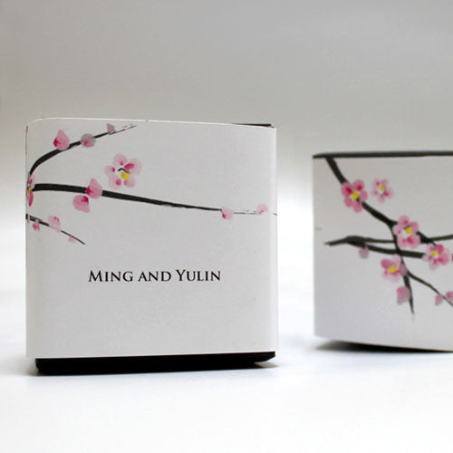 Cherry Blossom Cube Favor Box Wrap