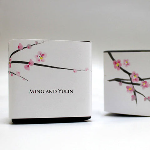 Cherry Blossom Cube Favor Box Wrap