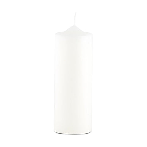 Round Pillar Candles - Thick Medium White