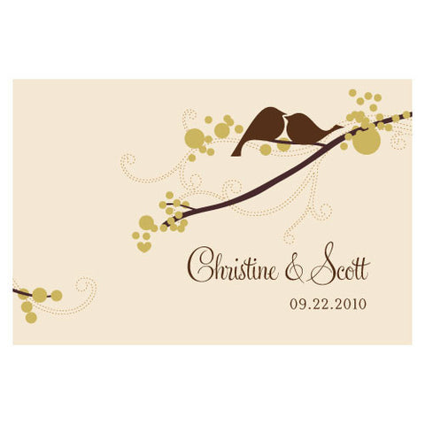 Love Bird Large Rectangular Tag Winter