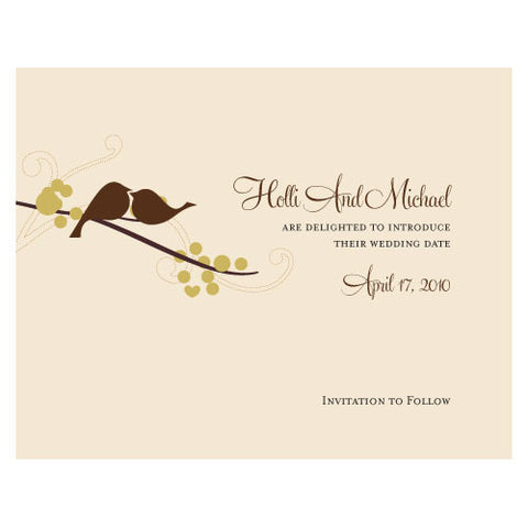 Love Bird Save The Date Card Winter