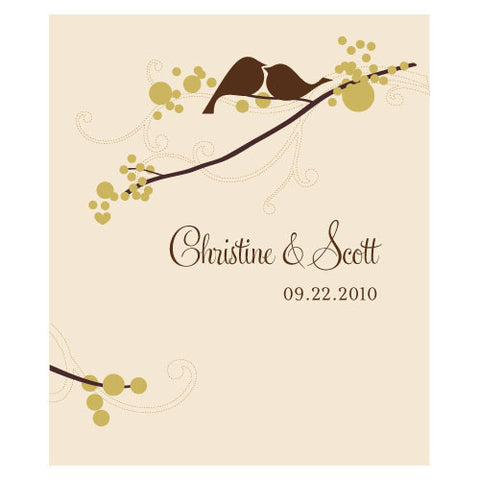 Love Bird Rectangular Label Winter