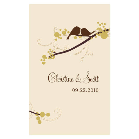 Love Bird Rectangular Playing Card Sticker Winter