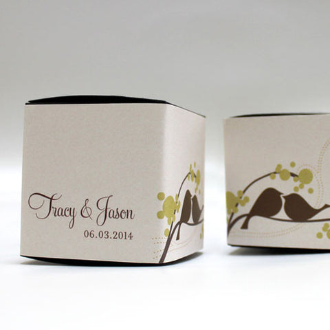 Love Bird Cube Favor Box Wrap Winter