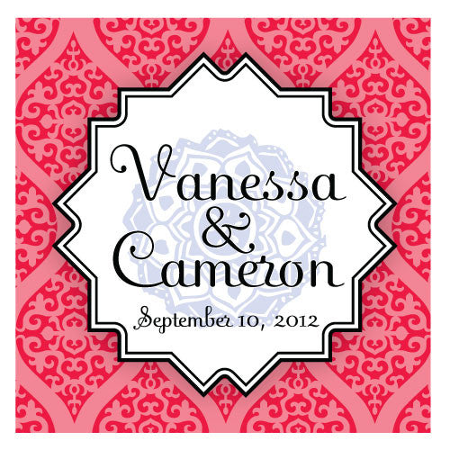 Moroccan Square Tag Red