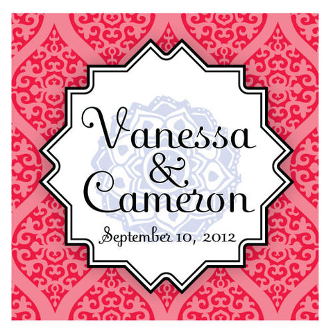 Moroccan Square Tag Red