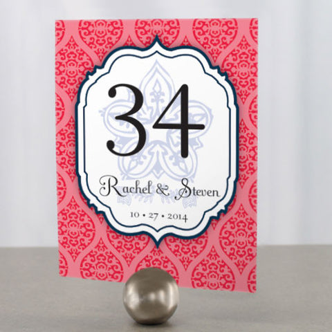 Moroccan Table Number Numbers 1-12 Red
