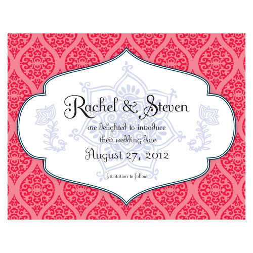 Moroccan Save The Date Card Red