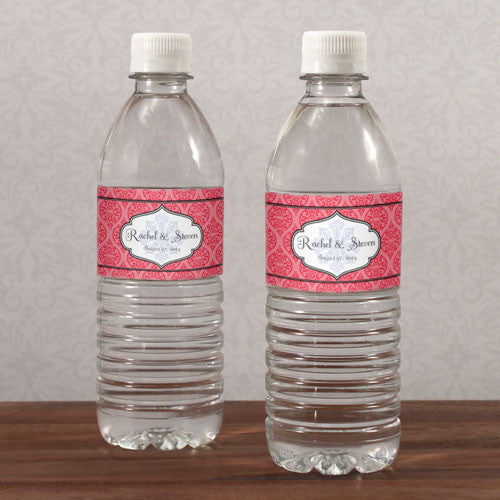 Moroccan Water Bottle Label Red