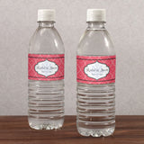 Moroccan Water Bottle Label Red