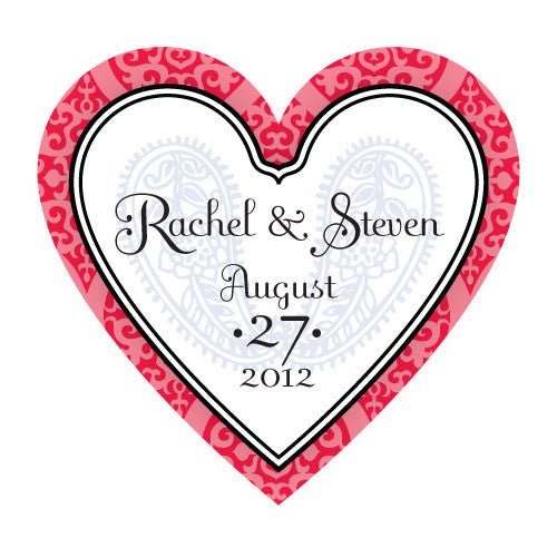 Moroccan Heart Sticker Red