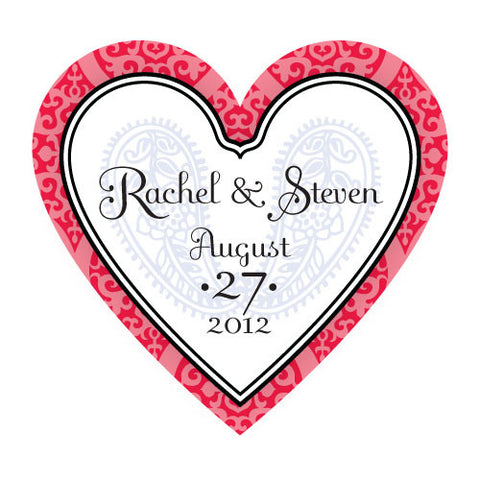 Moroccan Heart Sticker Red