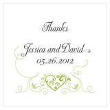 Heart Filigree Square Tag Lavender