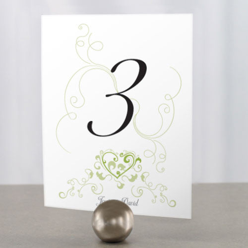 Heart Filigree Table Number Numbers 1-12 Lavender