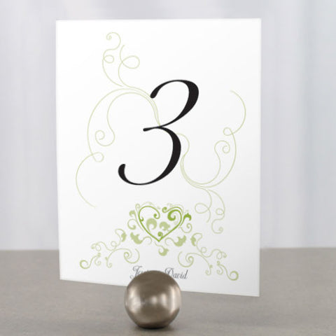 Heart Filigree Table Number Numbers 1-12 Lavender