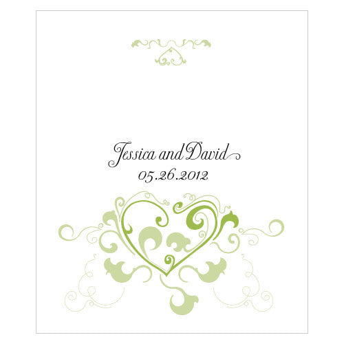 Heart Filigree Rectangular Label Lavender