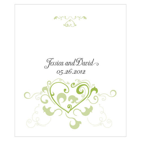 Heart Filigree Rectangular Label Lavender
