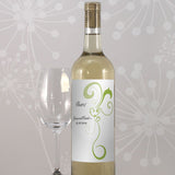 Heart Filigree Wine Label Lavender