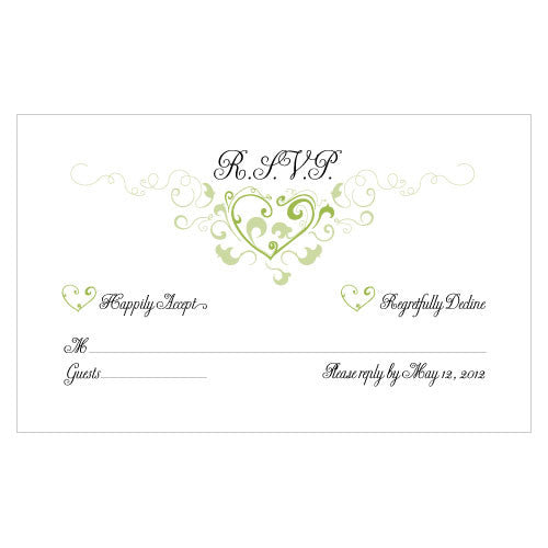 Heart Filigree RSVP Lavender