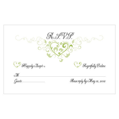 Heart Filigree RSVP Lavender