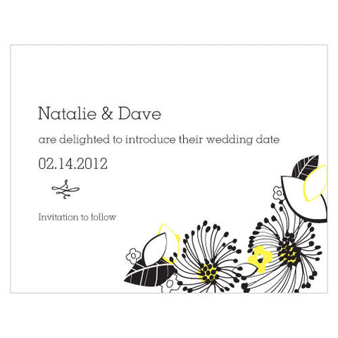 Floral Fusion Save The Date Card Pastel Pink