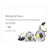 Floral Fusion Save The Date Card Pastel Pink