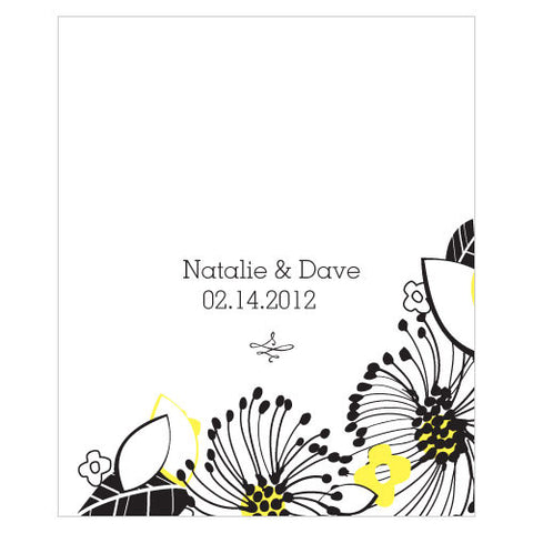 Floral Fusion Rectangular Label Pastel Pink