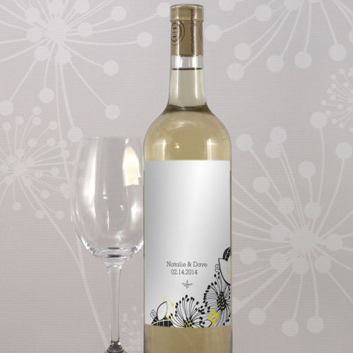 Floral Fusion Wine Label Pastel Pink