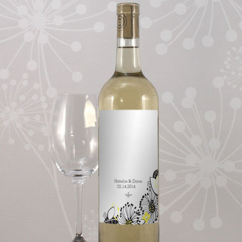 Floral Fusion Wine Label Pastel Pink