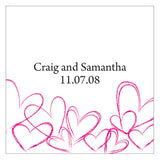 Contemporary Hearts Square Tag Lavender