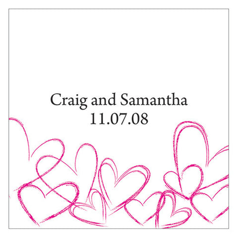 Contemporary Hearts Square Tag Lavender