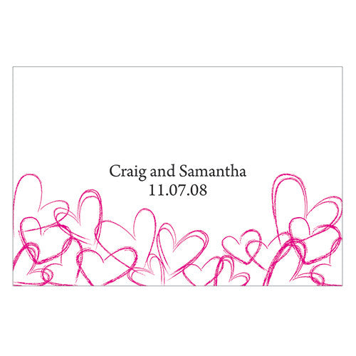 Contemporary Hearts Large Rectangular Tag Lavender
