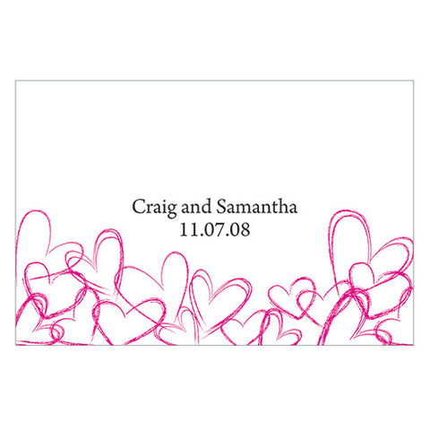 Contemporary Hearts Large Rectangular Tag Lavender