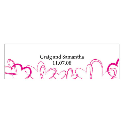 Contemporary Hearts Small Rectangular Tag Lavender